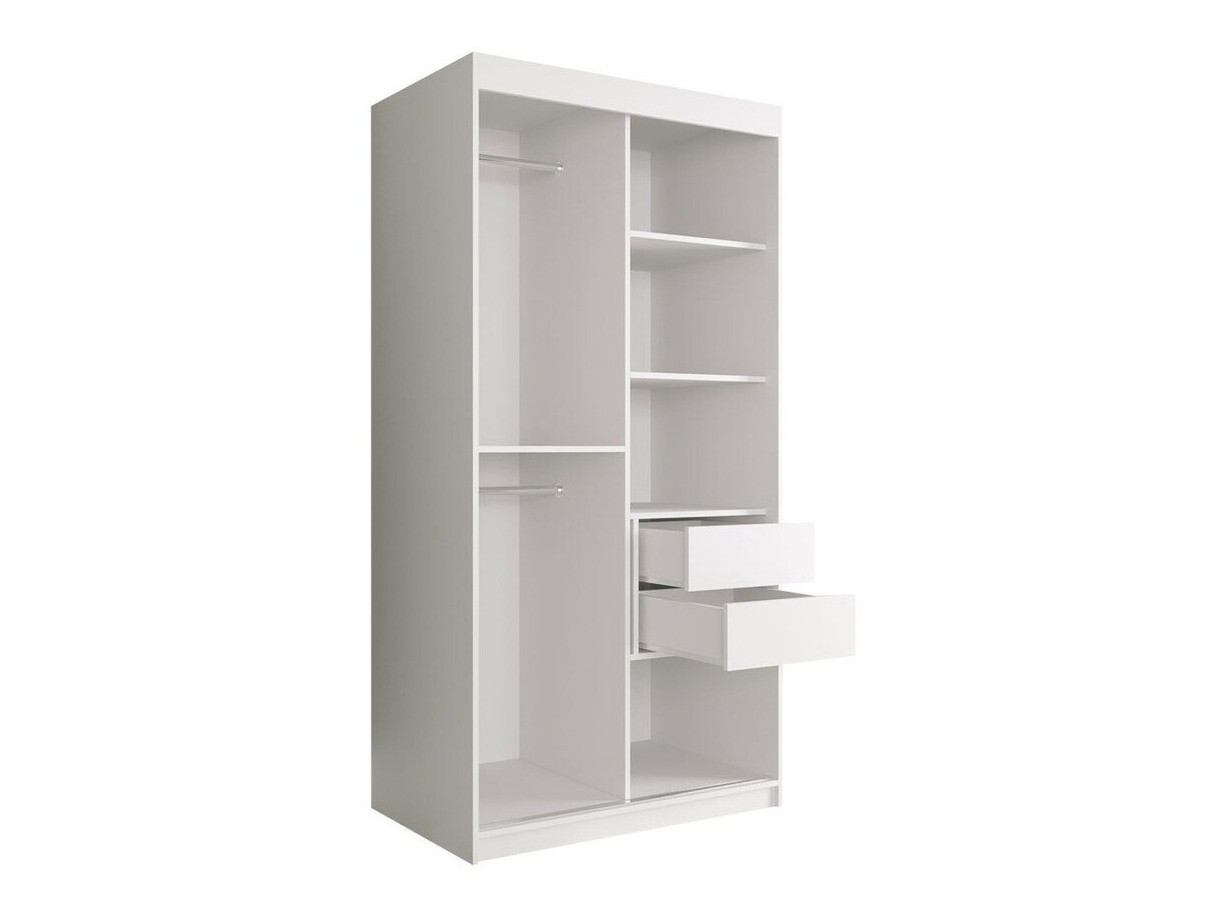 Garderobna omara Hartford 258 (Mat črna + Črni marmor)