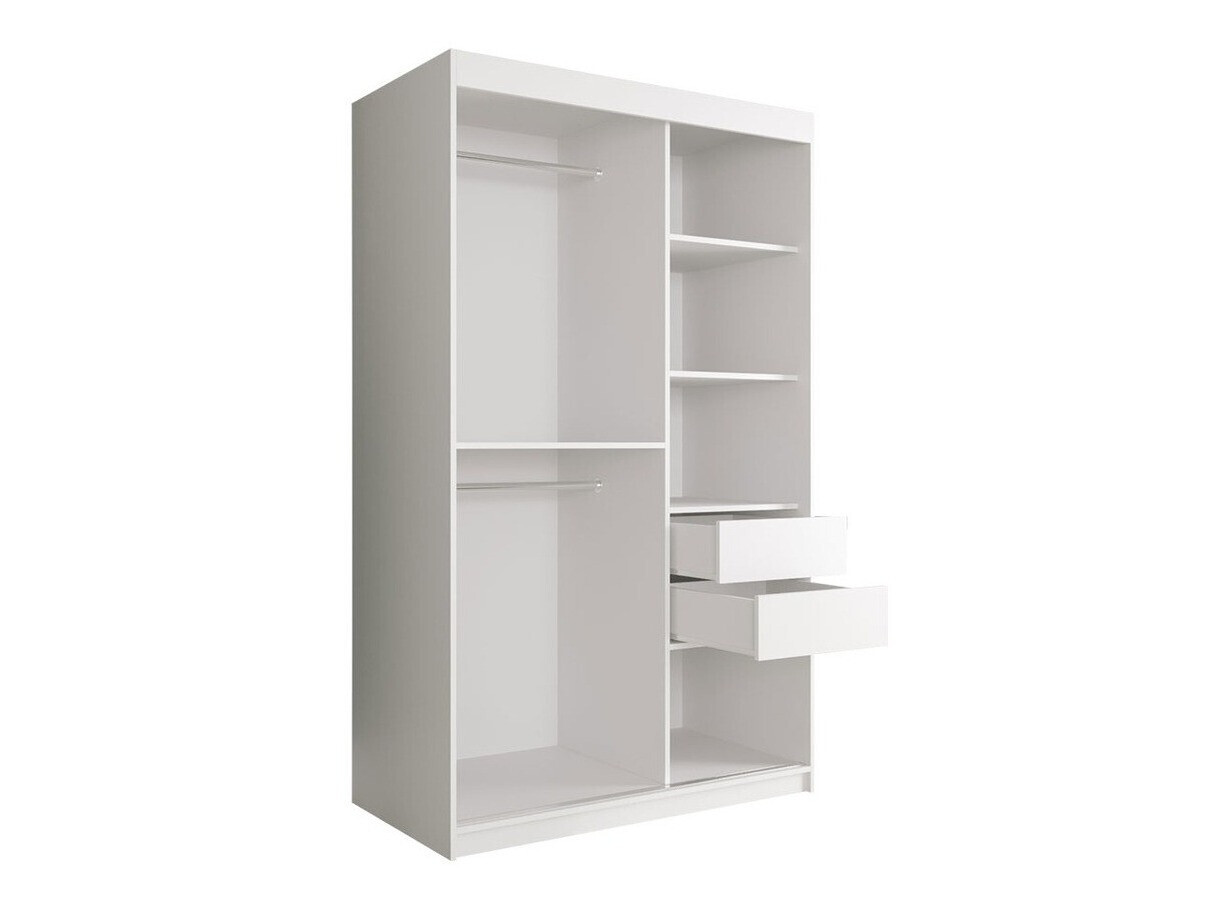 Garderobna omara Hartford 241 (Mat črna + Črni marmor)