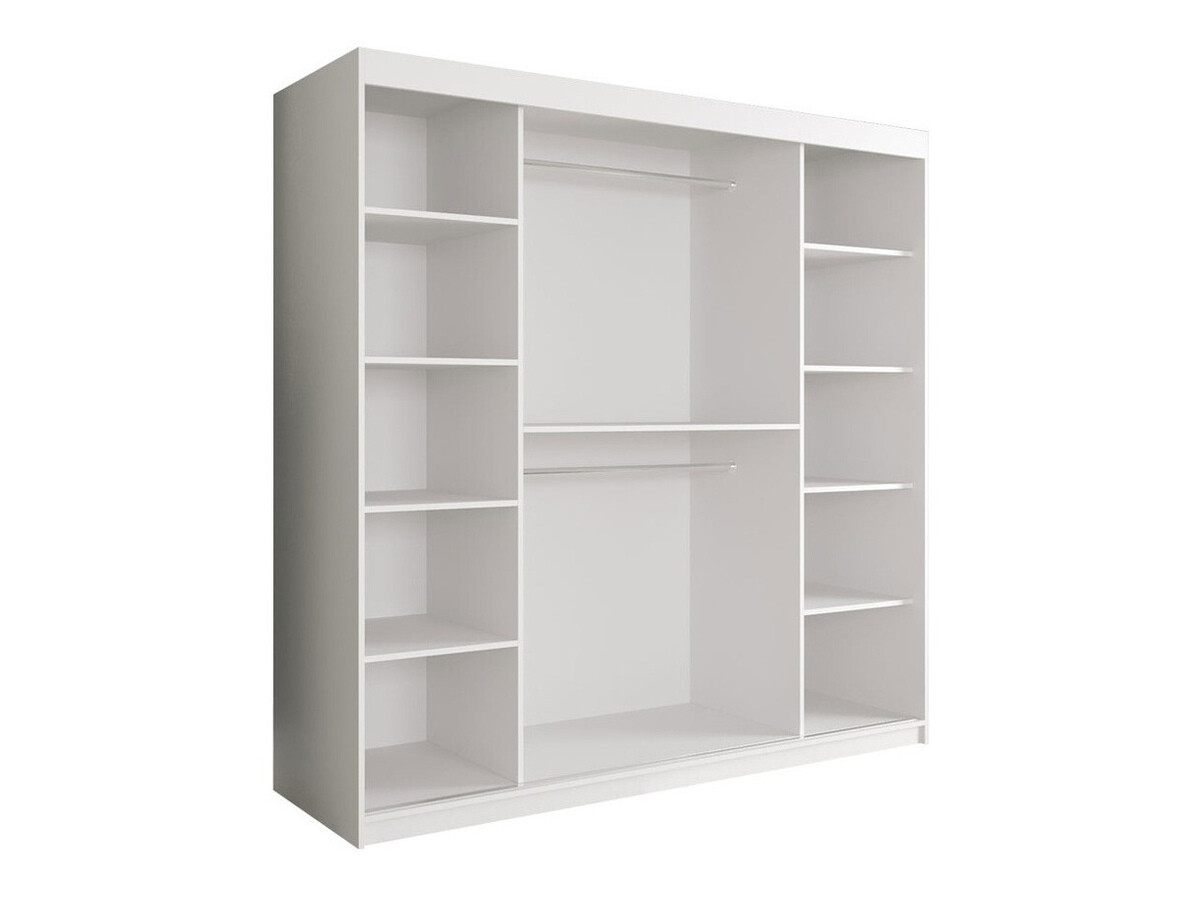 Garderobna omara Hartford 244 (Mat črna + Beli marmor)