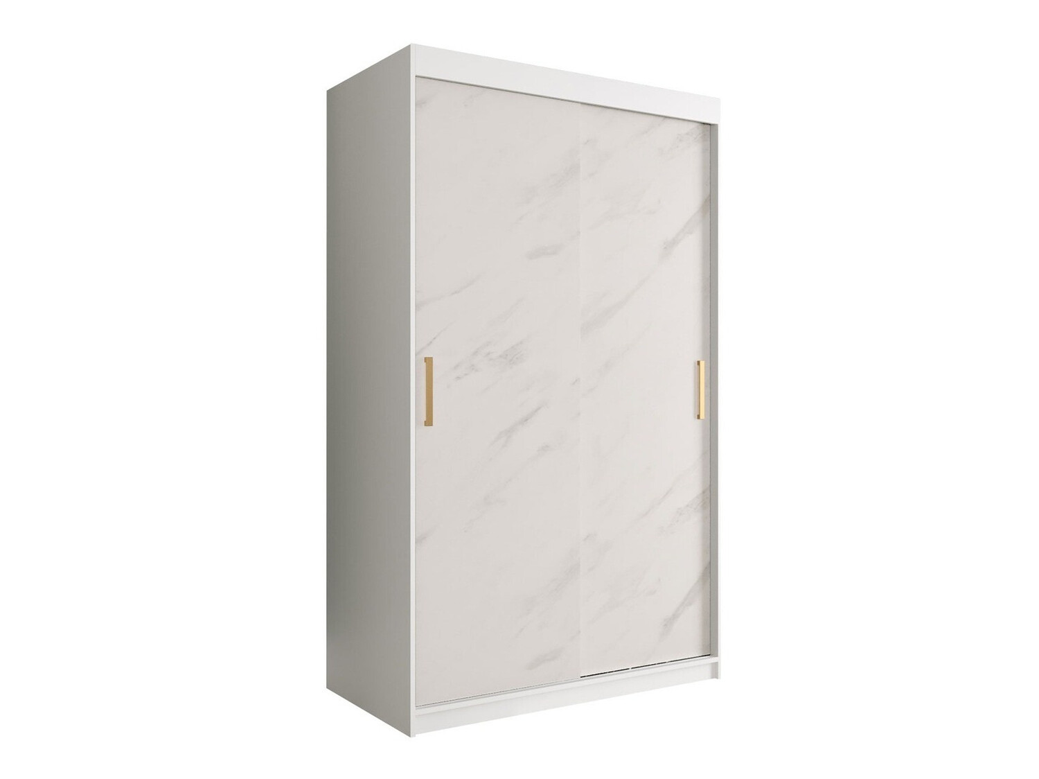 Garderobna omara Hartford 247 (Mat bela + Beli marmor)