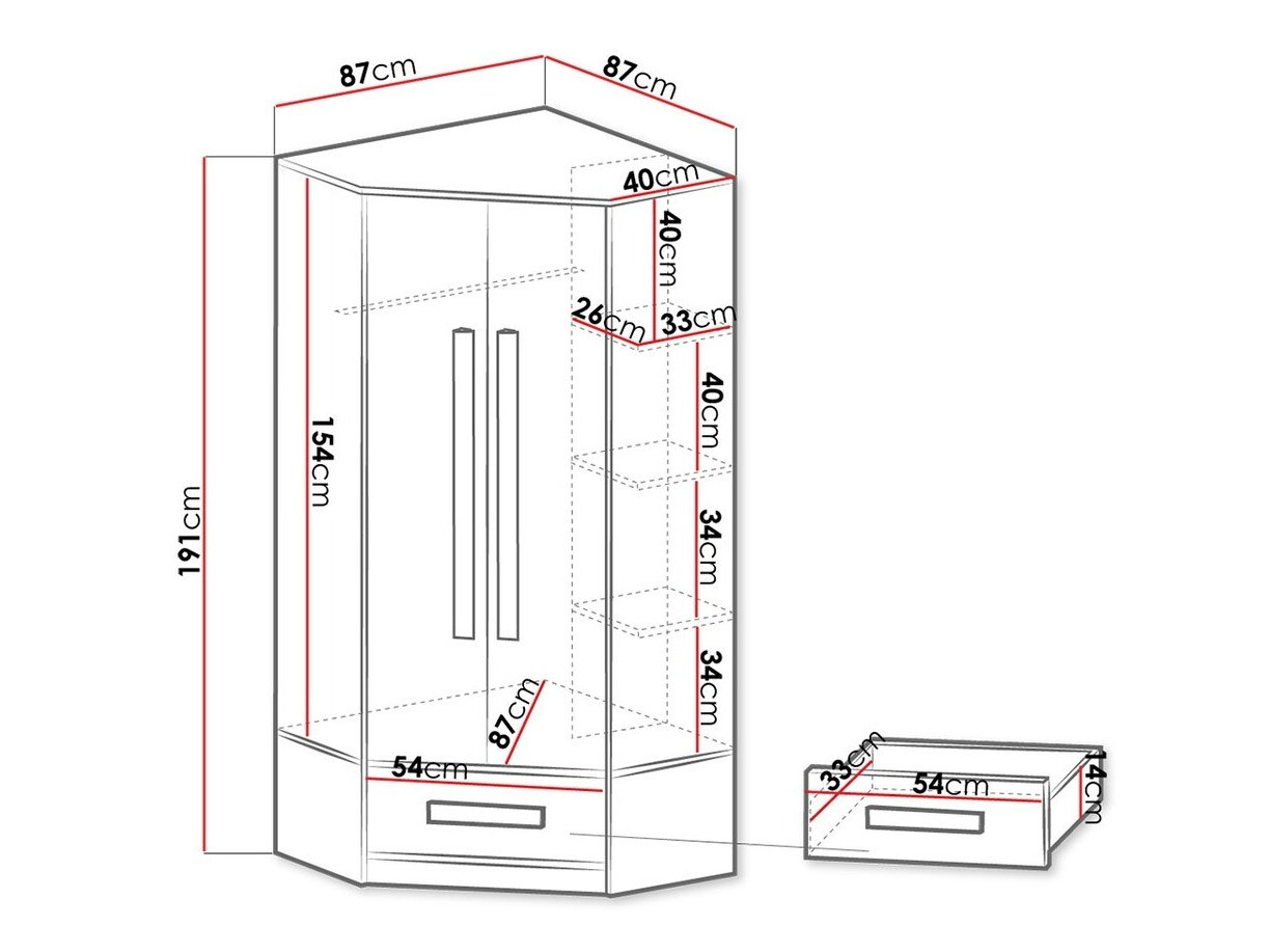 Kotna omara Merevari 103 (Bela + Sijaj bela + Siva)