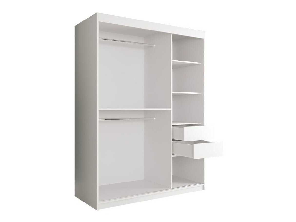 Garderobna omara Hartford 242 (Mat črna + Črni marmor)