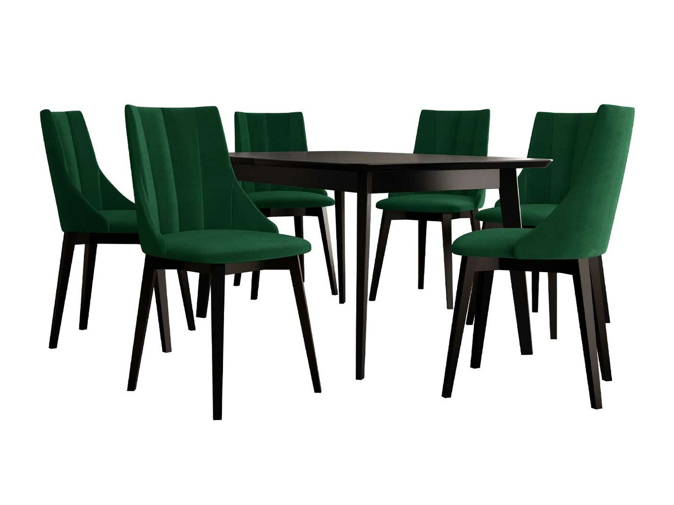 Jedilniški komplet Racine 139 (Črna + Magic Velvet 2225)