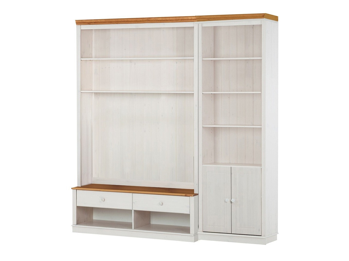 Komplet za dnevno sobo Saltoro 105 (Bela + Medeni hrast)