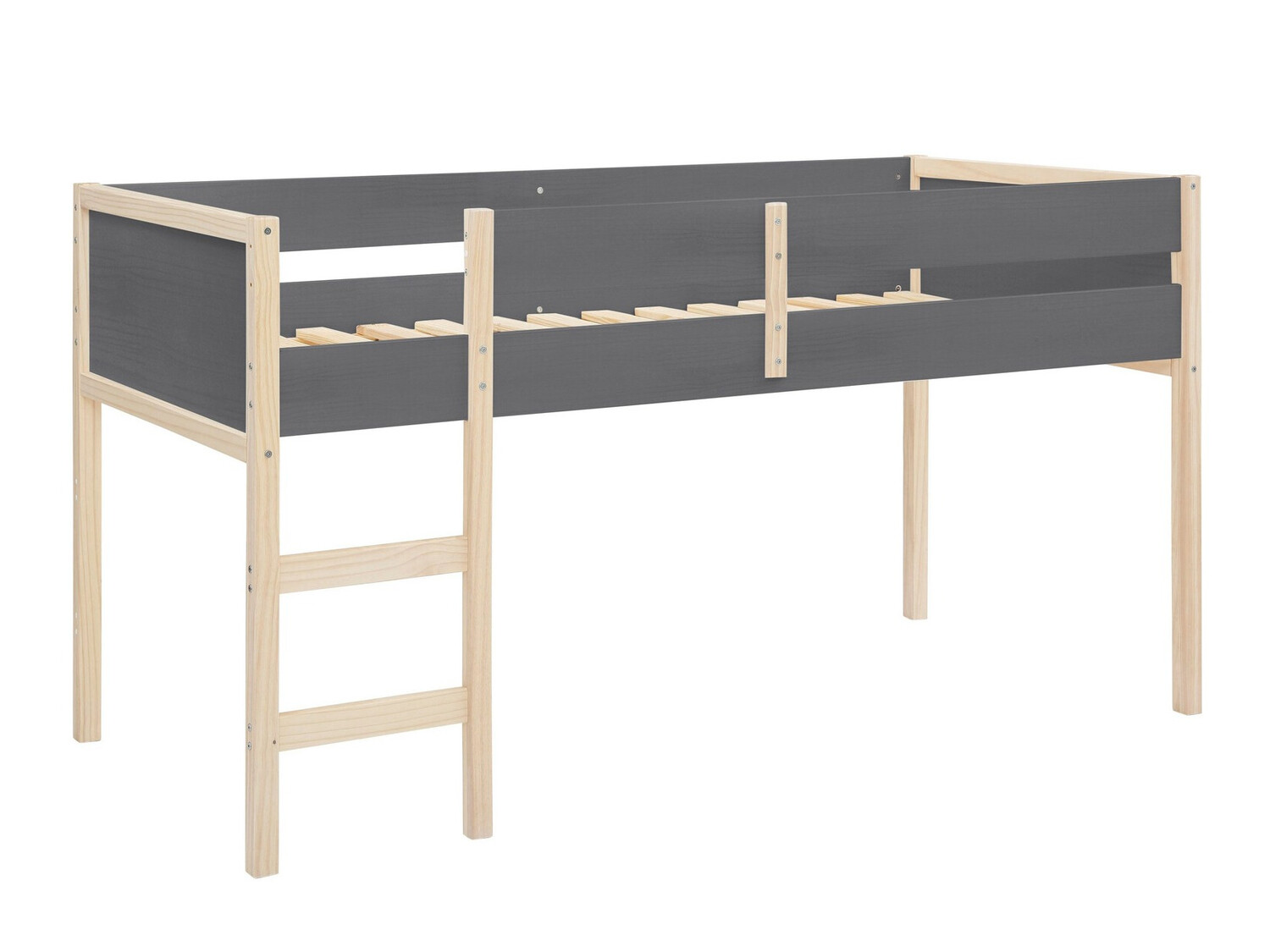 Visoka postelja Fenmele 103 (Siva + Svetel les)