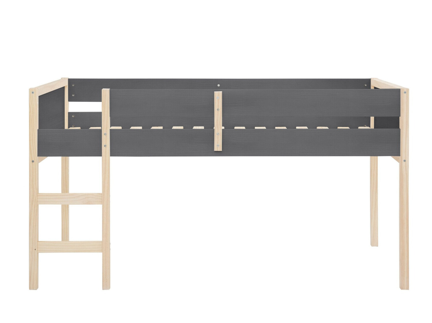 Visoka postelja Fenmele 103 (Siva + Svetel les)