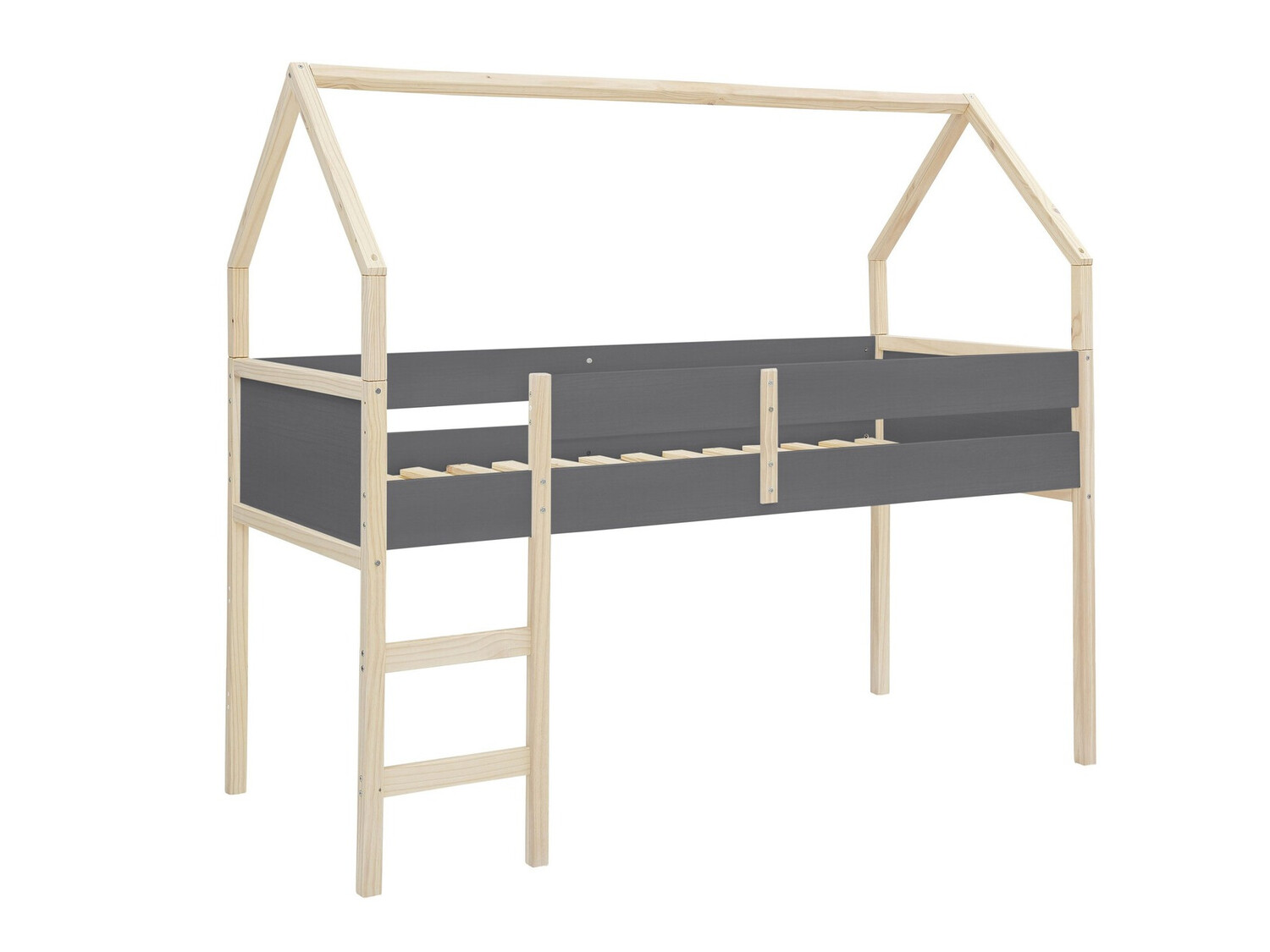Visoka postelja Fenmele 104 (Siva + Svetel les)