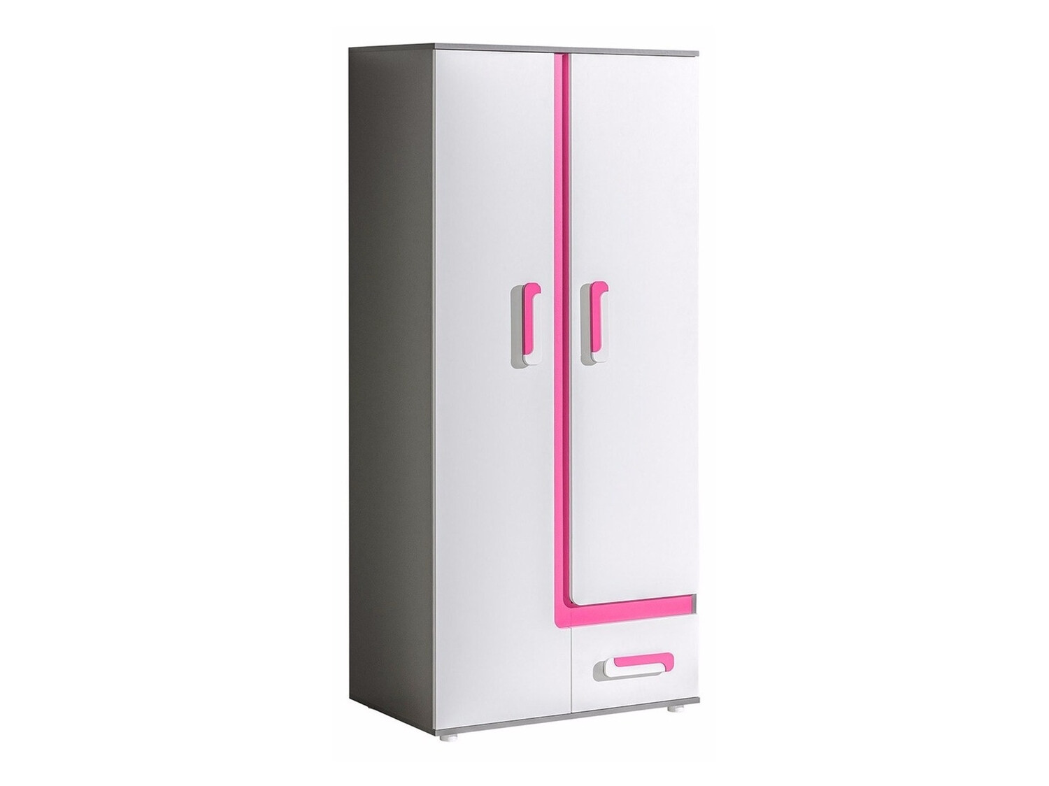Garderobna omara Levtala 101 (Antracit + Bela + Roza)