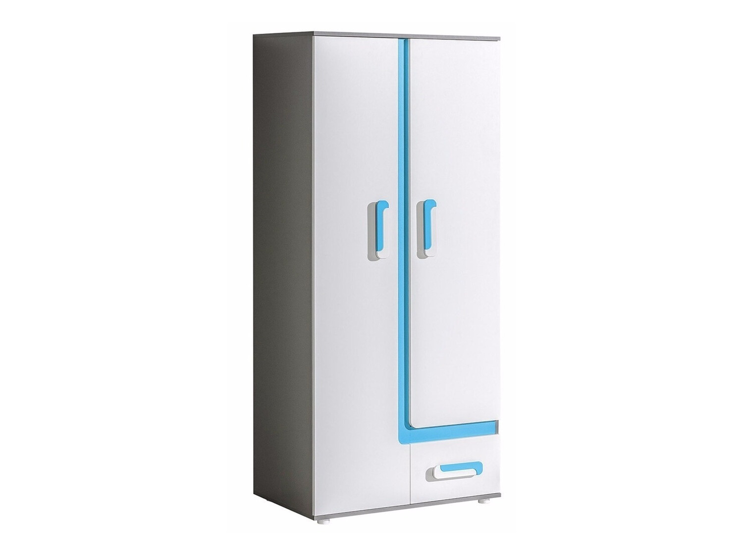 Garderobna omara Levtala 101 (Antracit + Bela + Turkizna)
