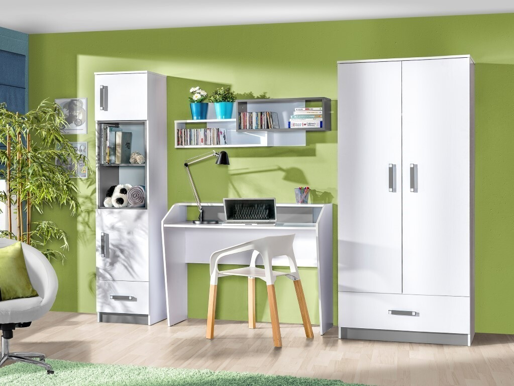 Komplet pohištva za otroško sobo Lorlare 100 (Bela + Siva)