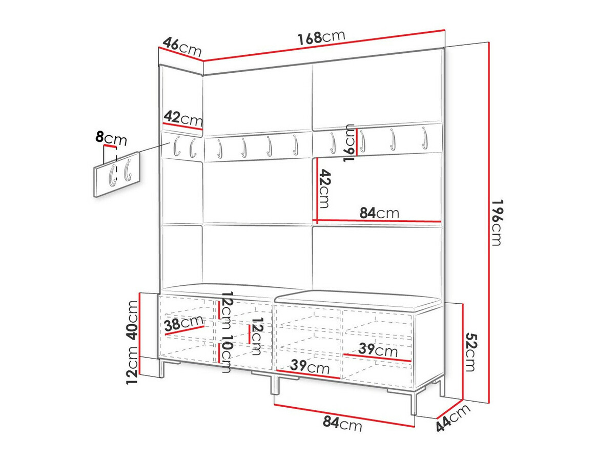 Komplet za predsobo Nomal V (Eko usnje Soft 017)