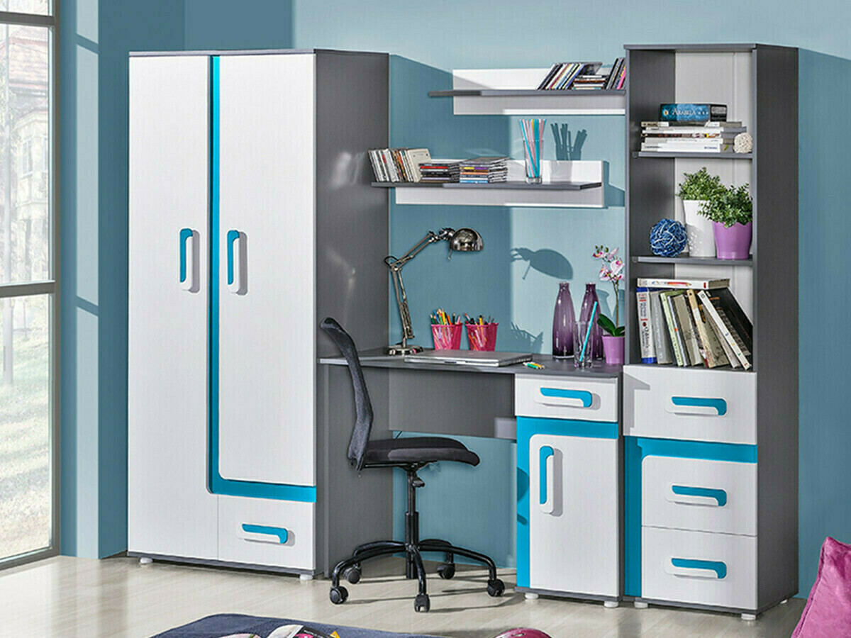 Regal Levtala 103 (Antracit + Bela + Turkizna)