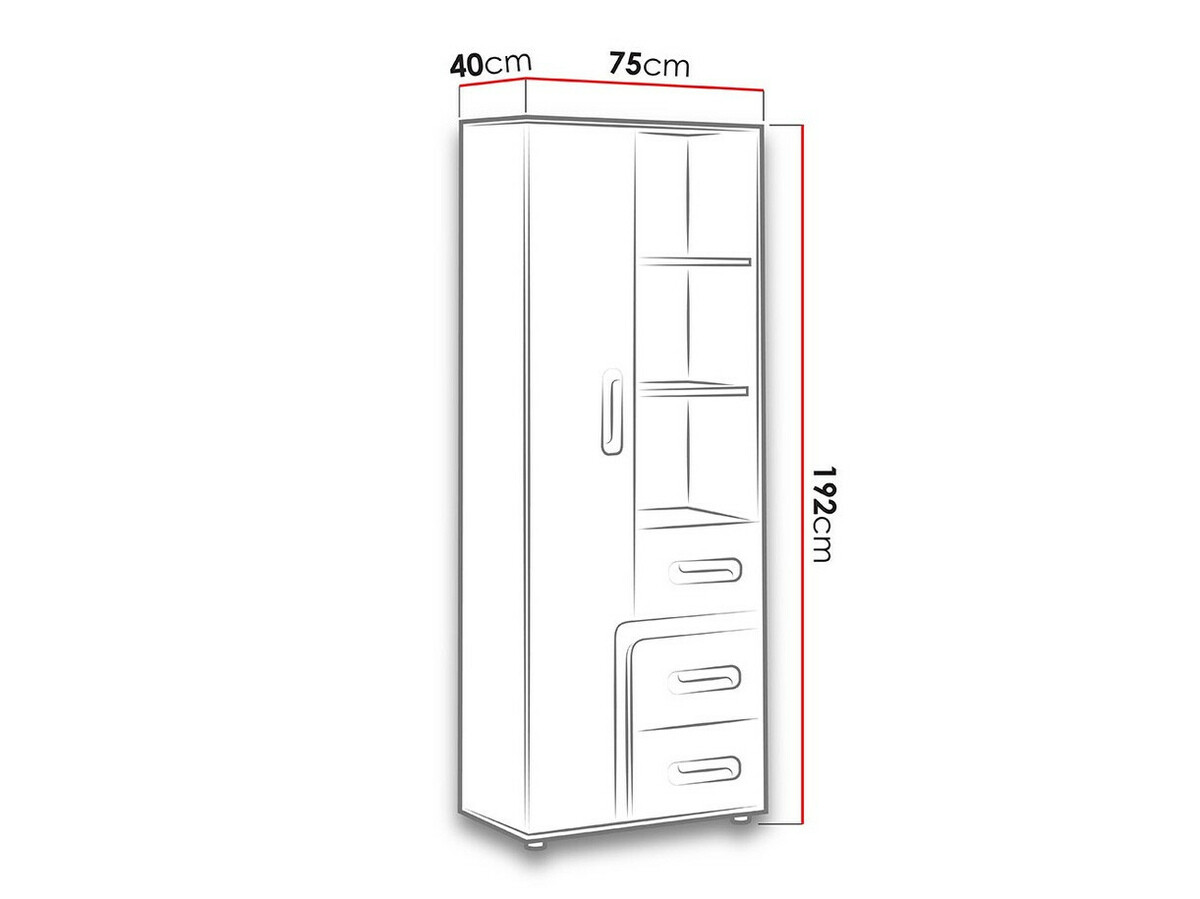 Regal Levtala 104 (Antracit + Bela + Roza)