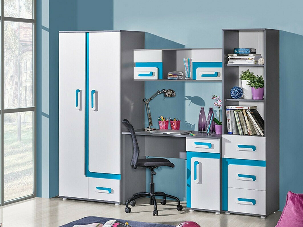 Regal Levtala 105 (Antracit + Bela + Turkizna)