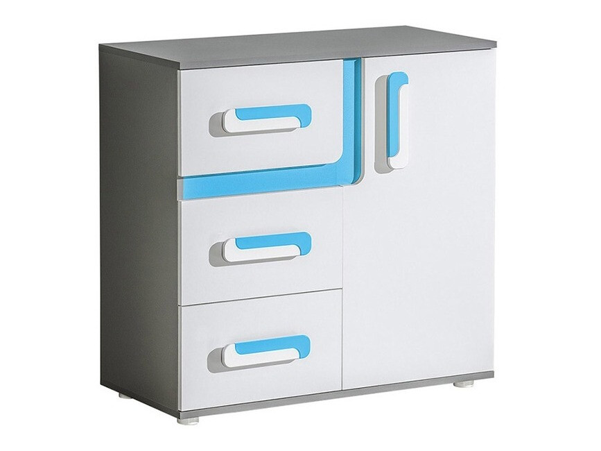 Komoda Levtala 108 (Antracit + Bela + Turkizna)
