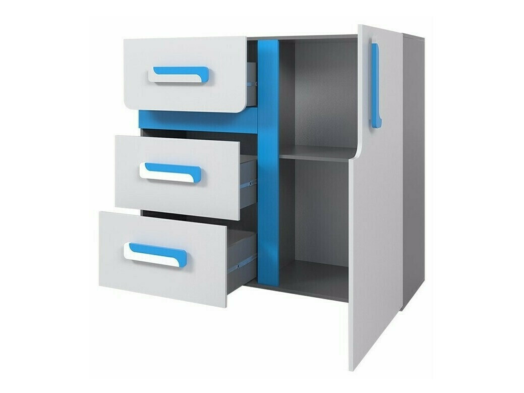 Komoda Levtala 108 (Antracit + Bela + Turkizna)