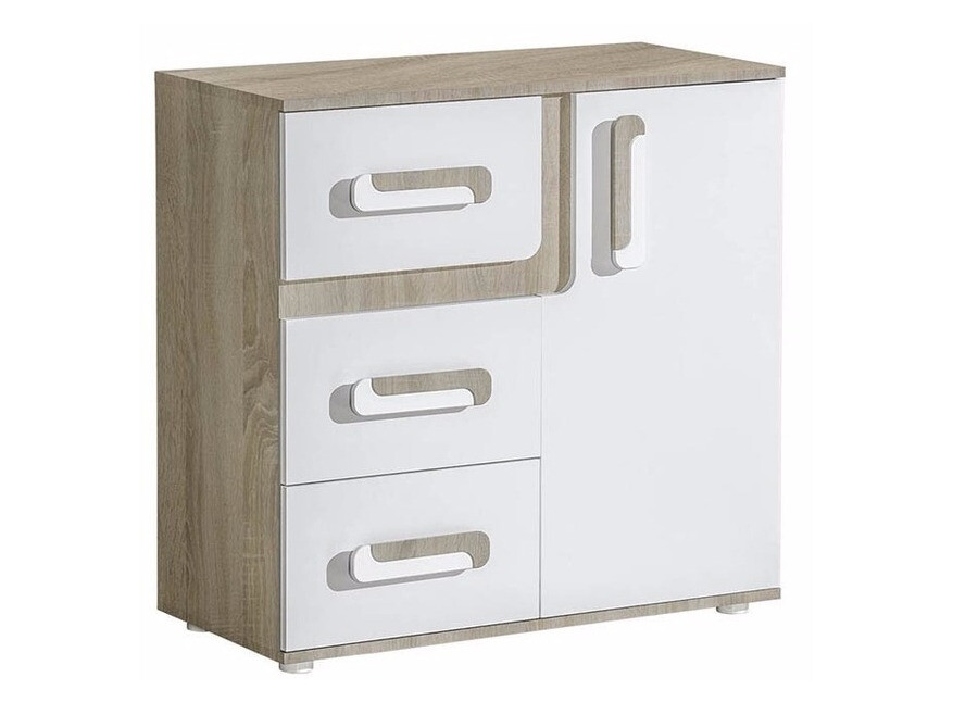 Komoda Levtala 108 (Lahki hrast + Bela)