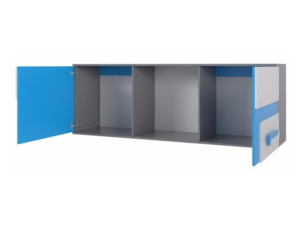 Stenska polica Levtala 110 (Antracit + Bela + Turkizna)