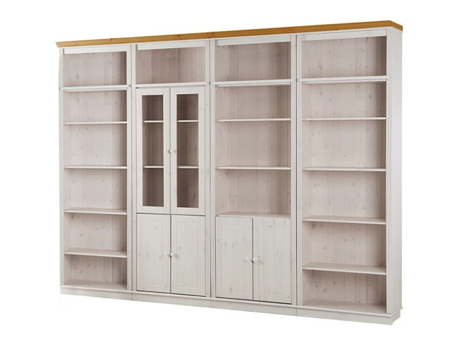 Komplet polic Saltoro 112 (Bela + Medeni hrast)