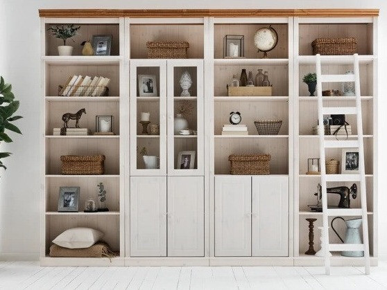 Komplet polic Saltoro 112 (Bela + Medeni hrast)