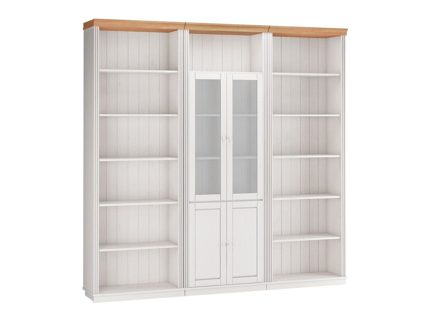 Komplet polic Saltoro 113 (Bela + Medeni hrast)