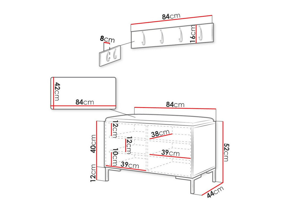 Komplet za predsobo Tivsoa 108 (Eko usnje Soft 017)