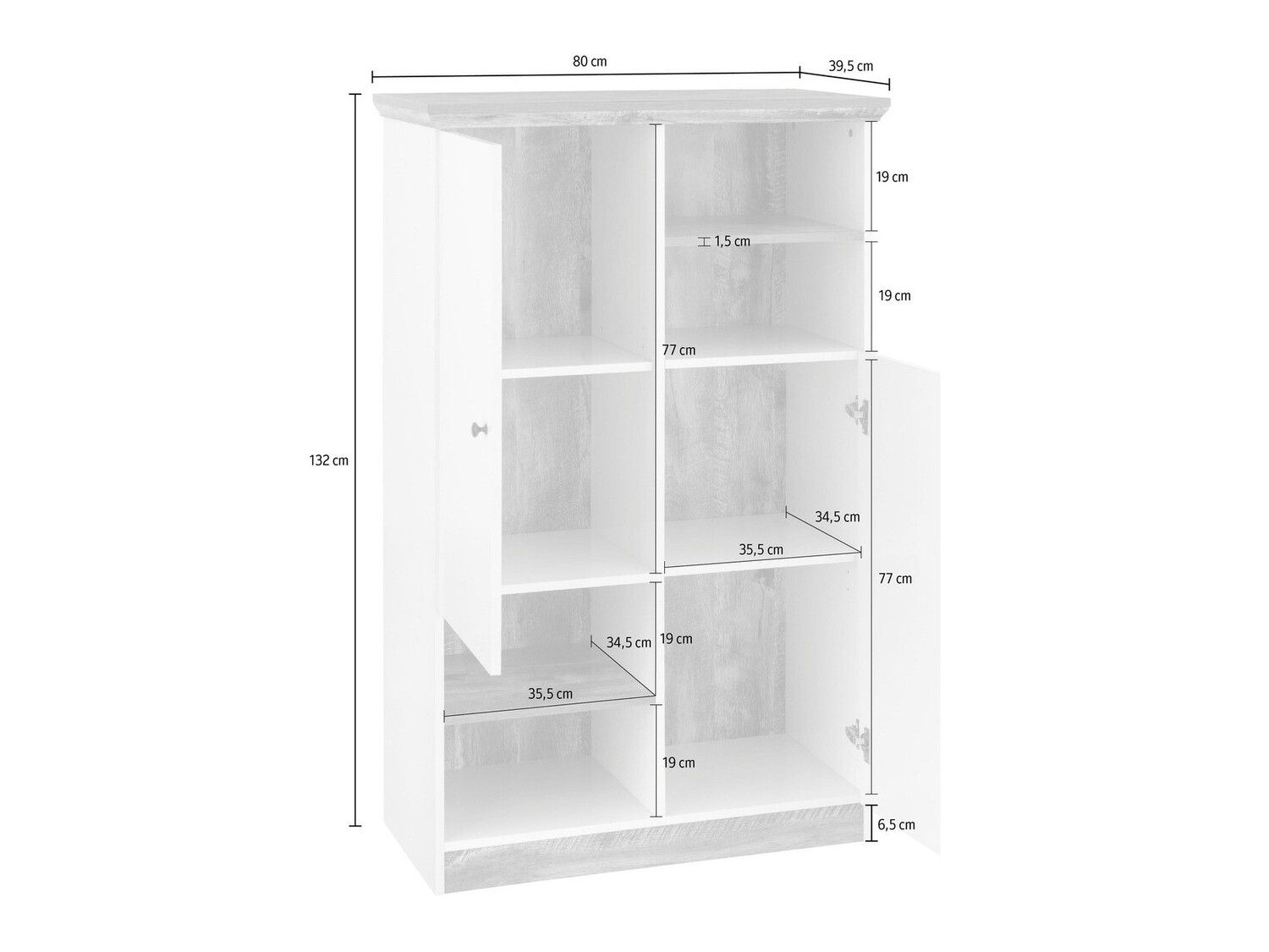 Regal Felmave 103 (Bela + Hrast)