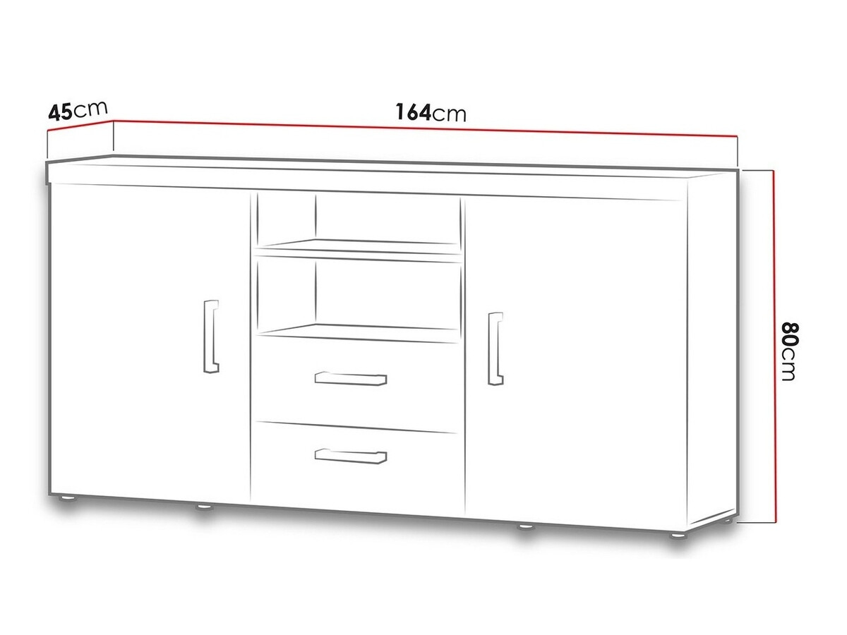 Komoda Odebeli 105 (Bela + Sijaj bela)