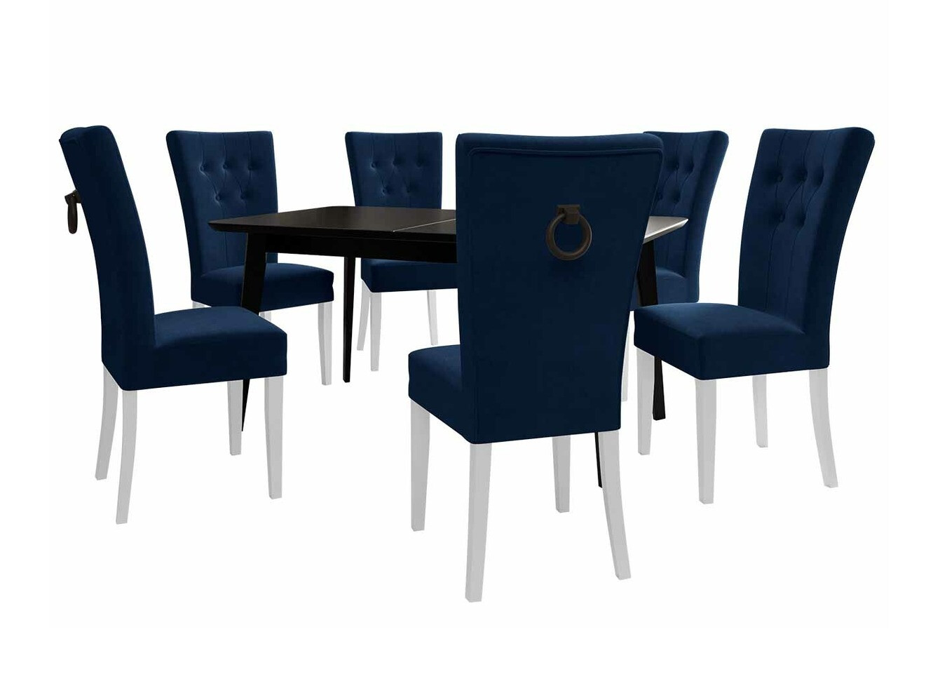 Jedilniški komplet Racine 144 (Bela + Magic Velvet 2216)