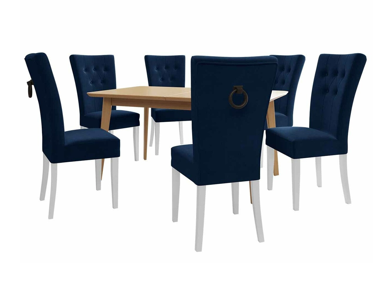 Jedilniški komplet Racine 144 (Bela + Magic Velvet 2216)