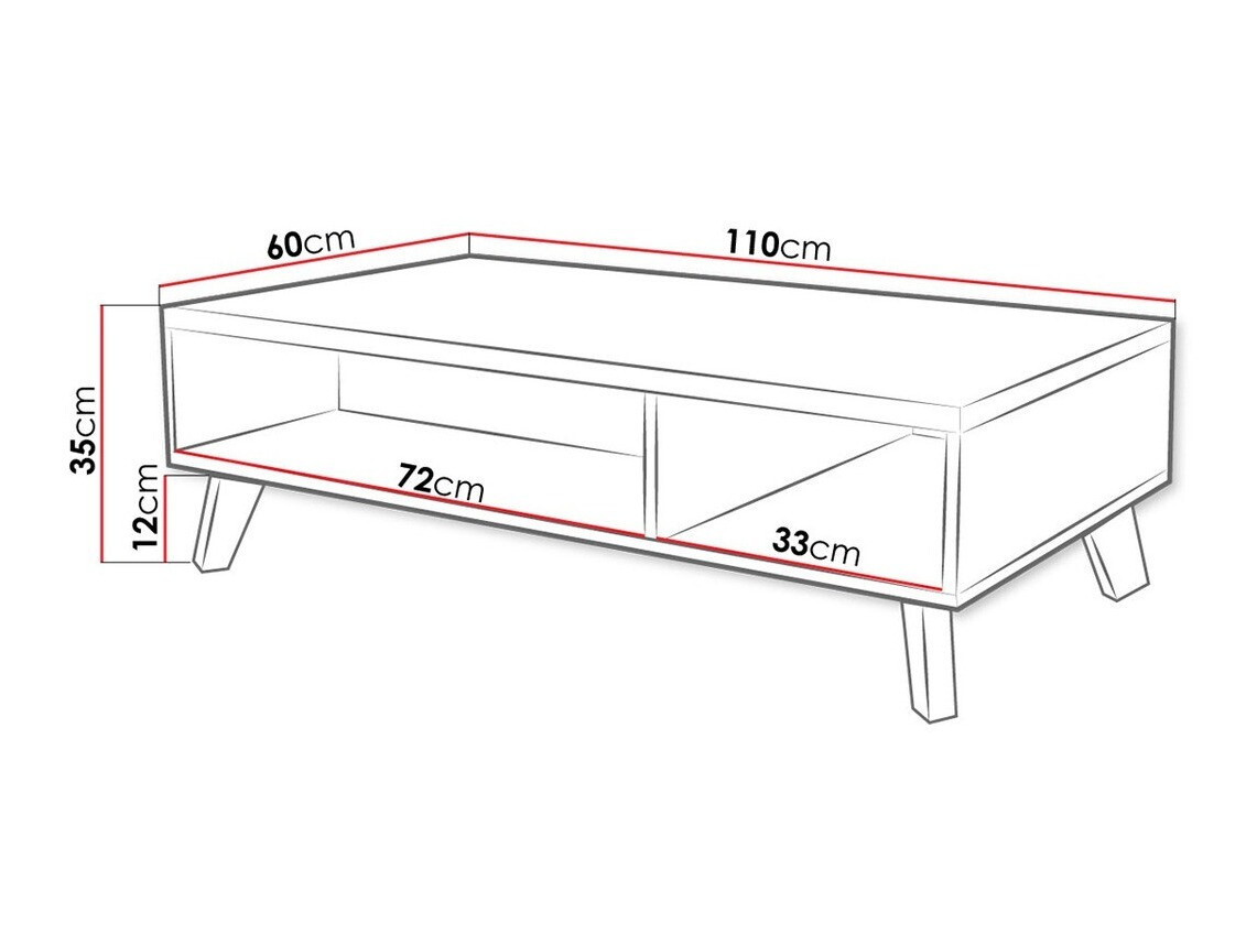 Klubska mizica Larfloi 101 (Bela + Sonoma hrast)