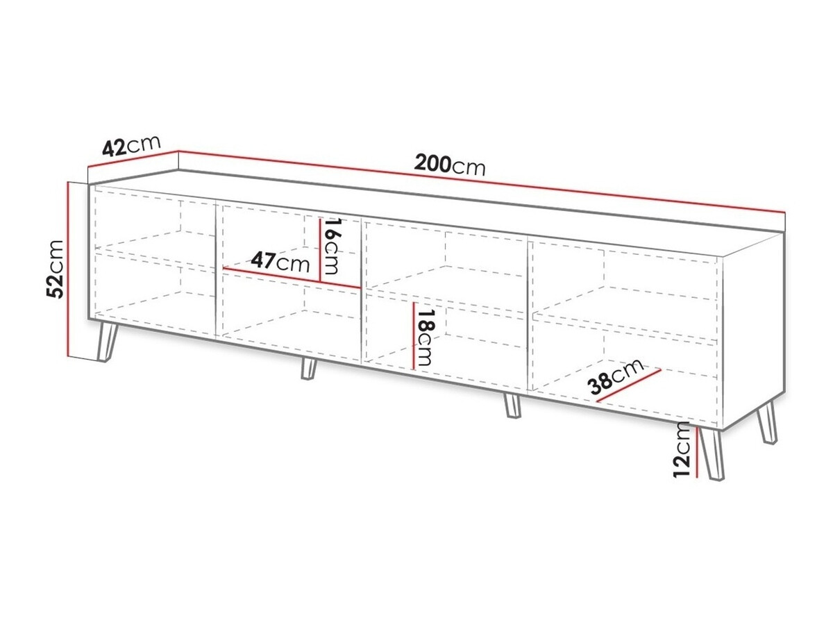TV-omarica Charlotte 145 (Črna + Sijaj črna)