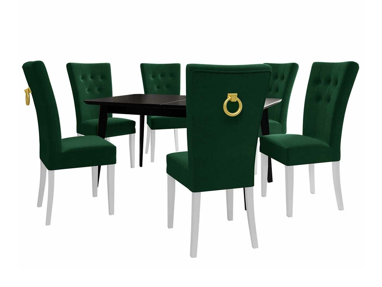 Jedilniški komplet Racine 144 (Bela + Magic Velvet 2225)