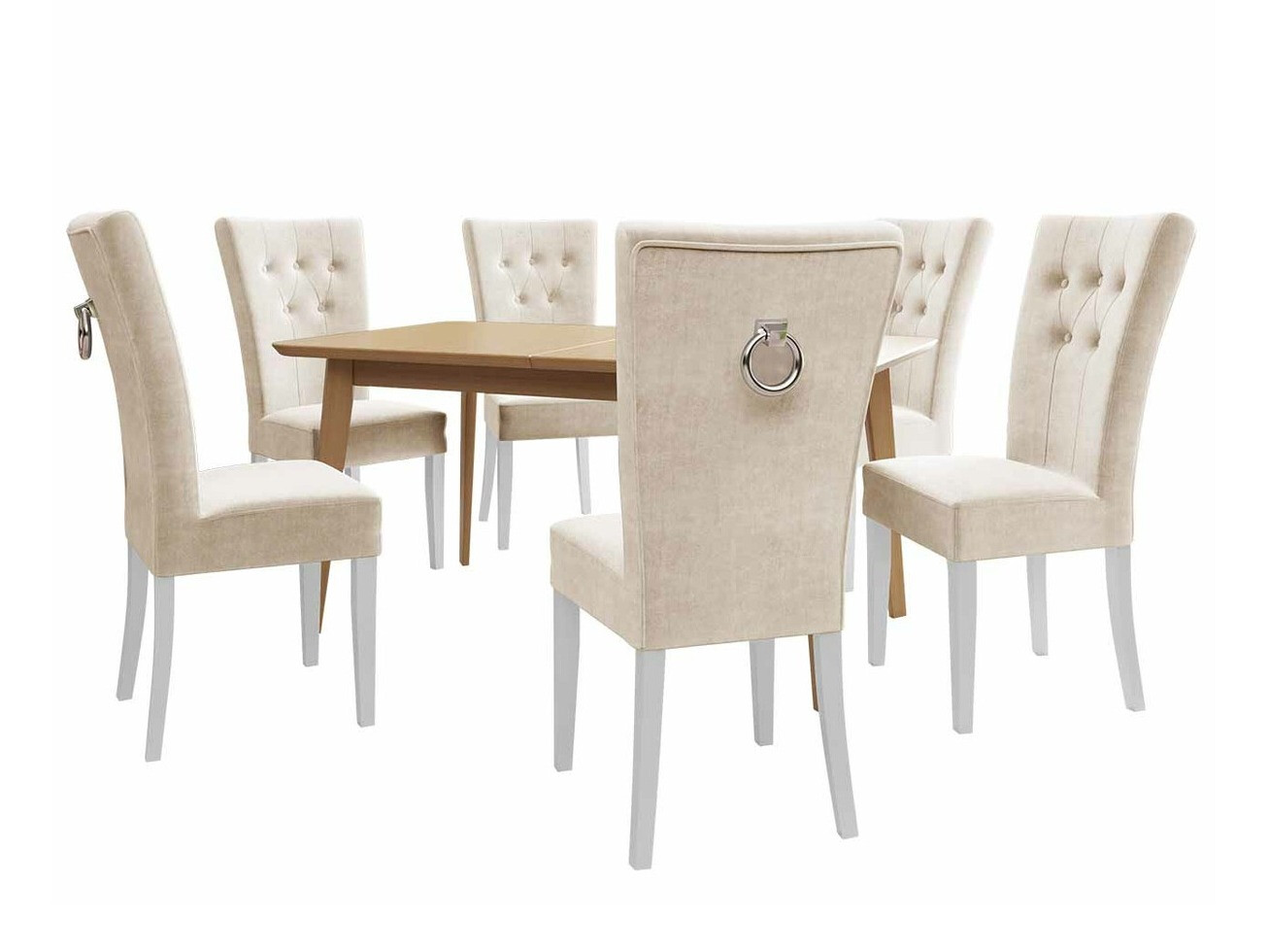 Jedilniški komplet Racine 144 (Bela + Magic Velvet 2250)