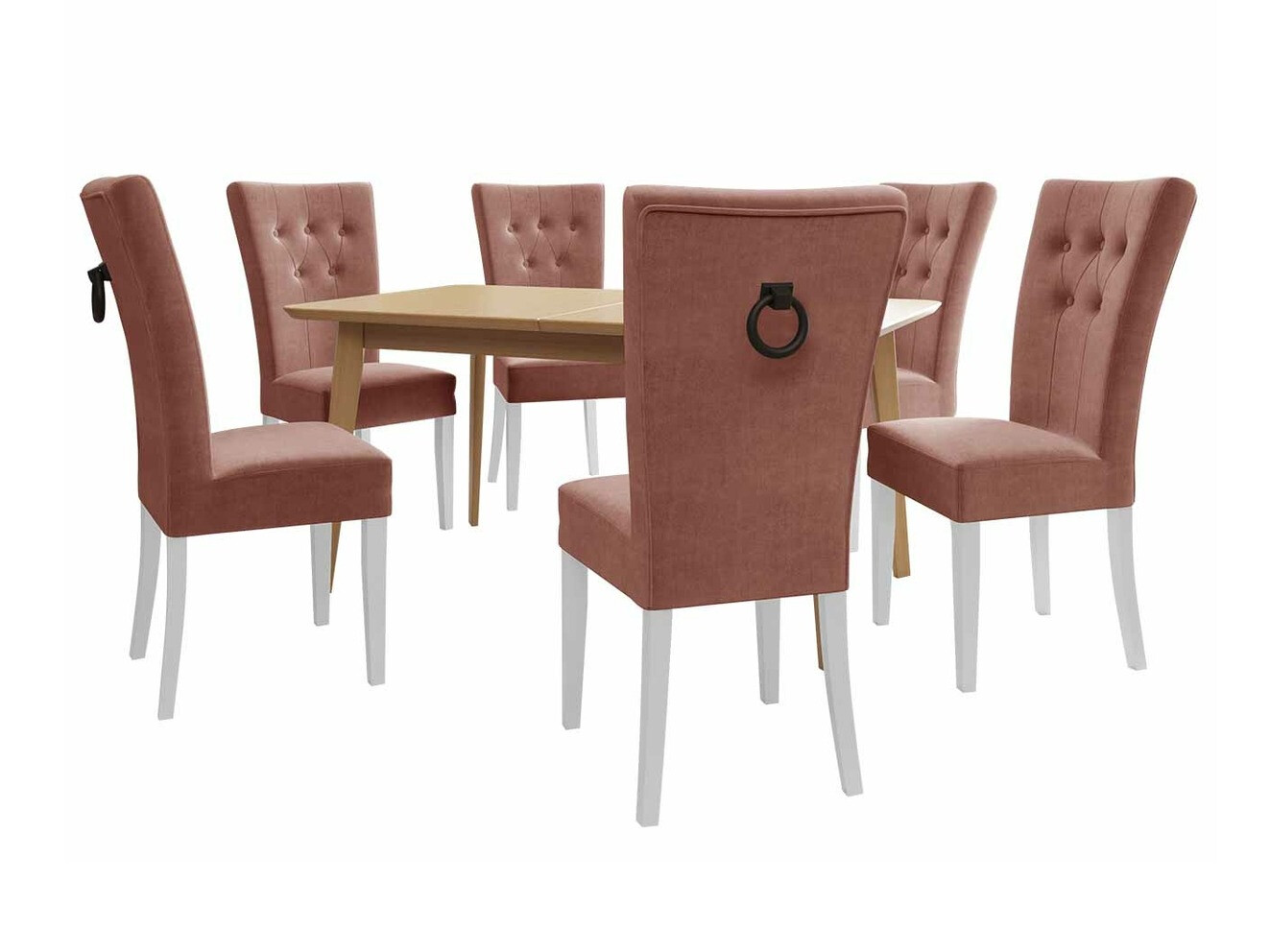 Jedilniški komplet Racine 144 (Bela + Magic Velvet 2258)