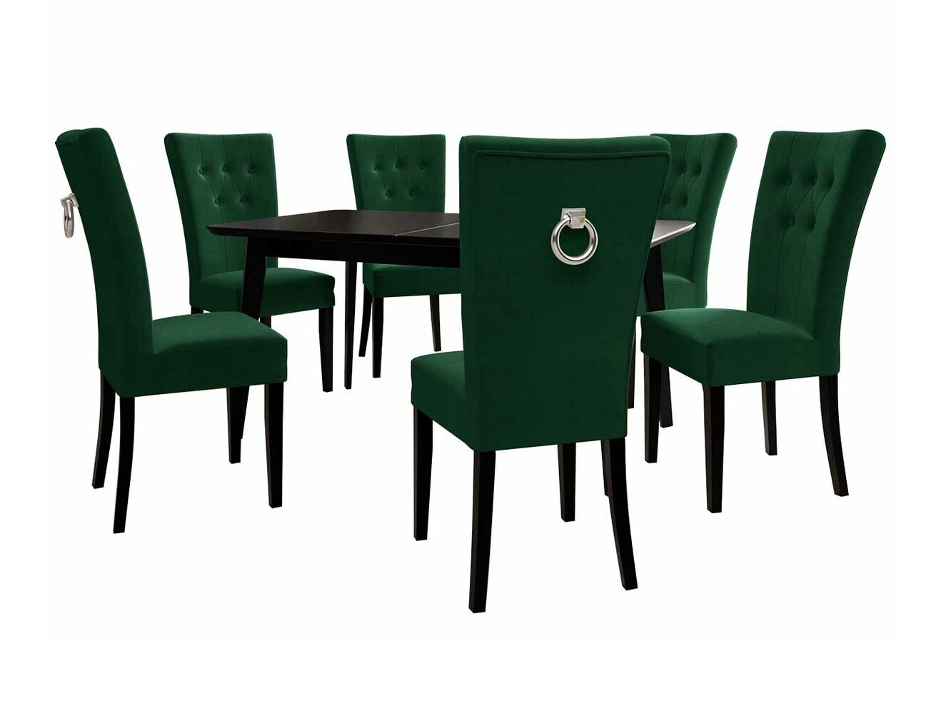 Jedilniški komplet Racine 144 (Črna + Magic Velvet 2225)