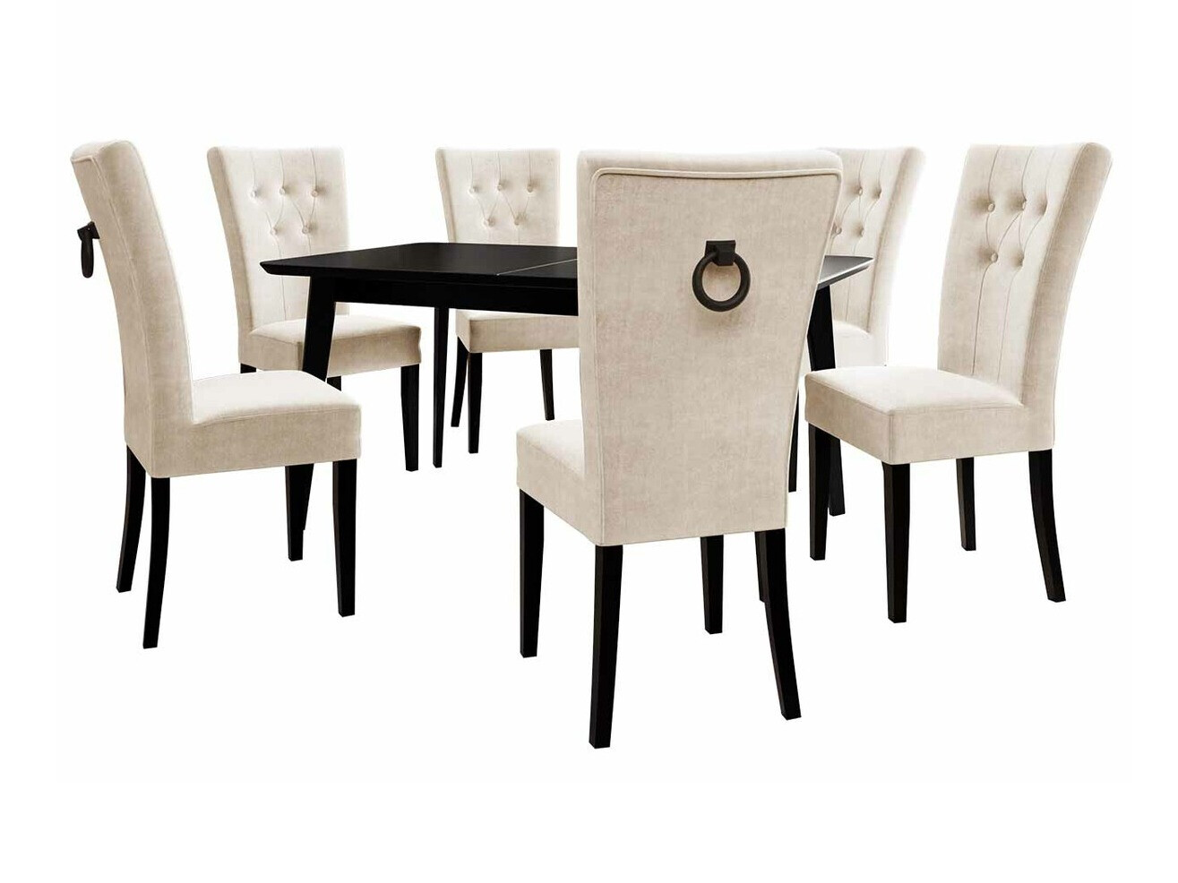 Jedilniški komplet Racine 144 (Črna + Magic Velvet 2250)