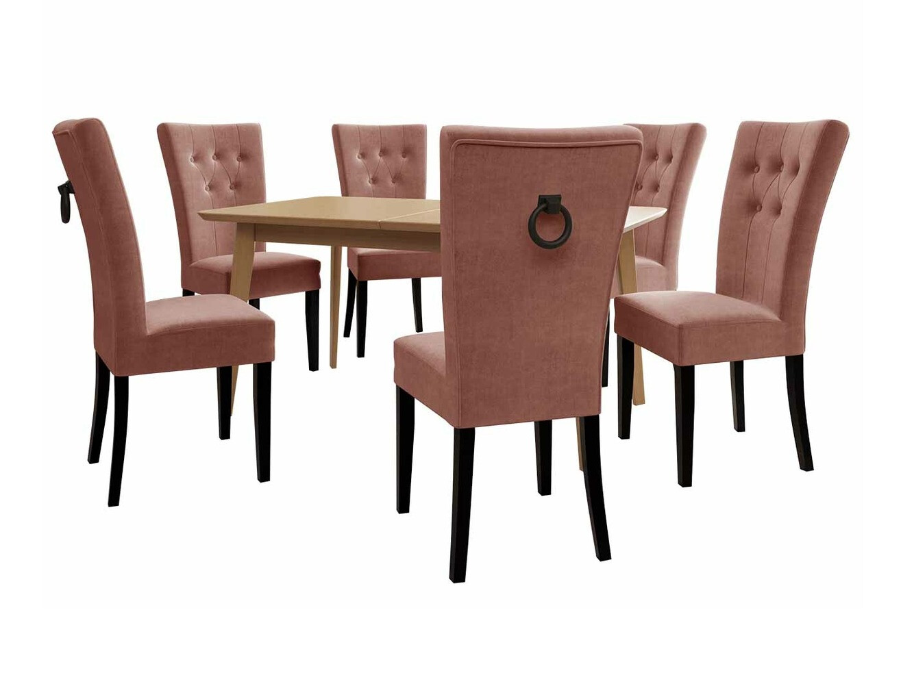 Jedilniški komplet Racine 144 (Črna + Magic Velvet 2258)