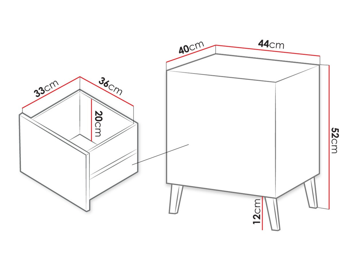 Komplet nočnih omaric Charlotte 141 (Bela)