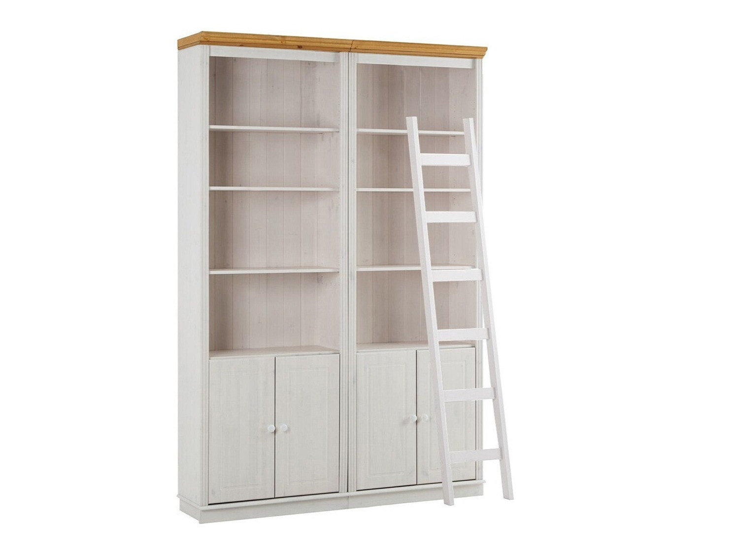 Komplet polic Saltoro 118 (Bela + Medeni hrast)