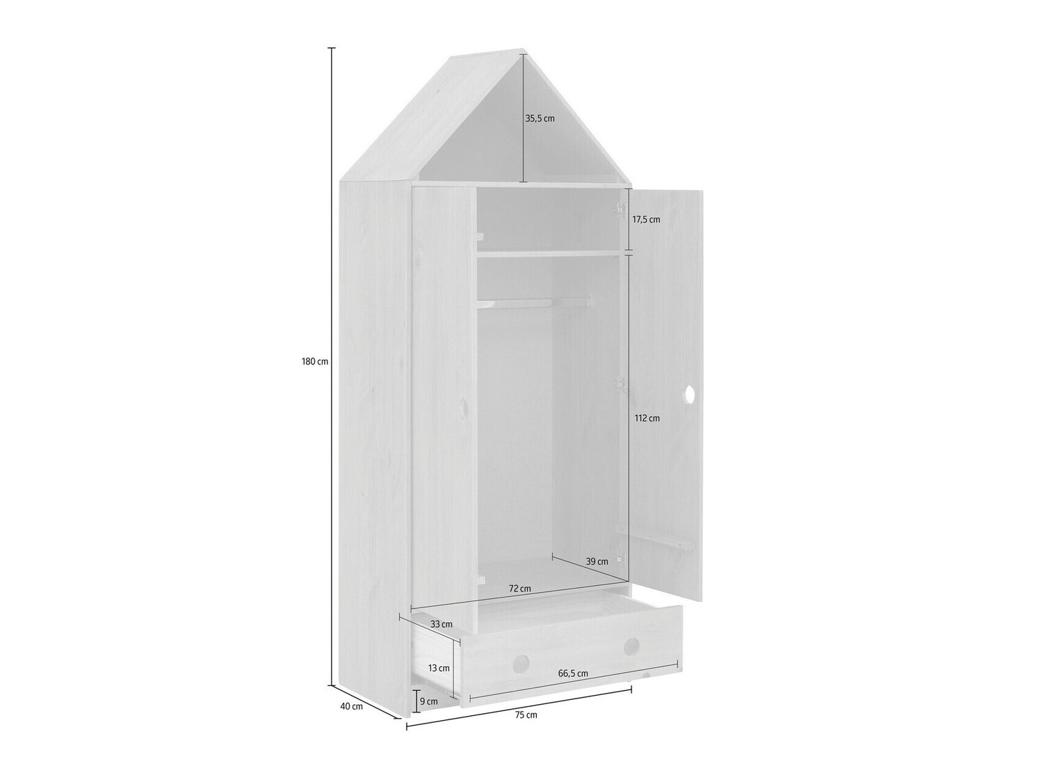 Komplet pohištva za otroško sobo Ruvfiva 120 (Siva)