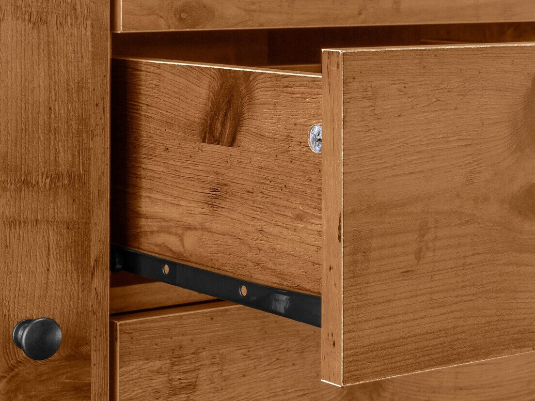 Komoda Larnovo 103 (Temen hrast + Črna)