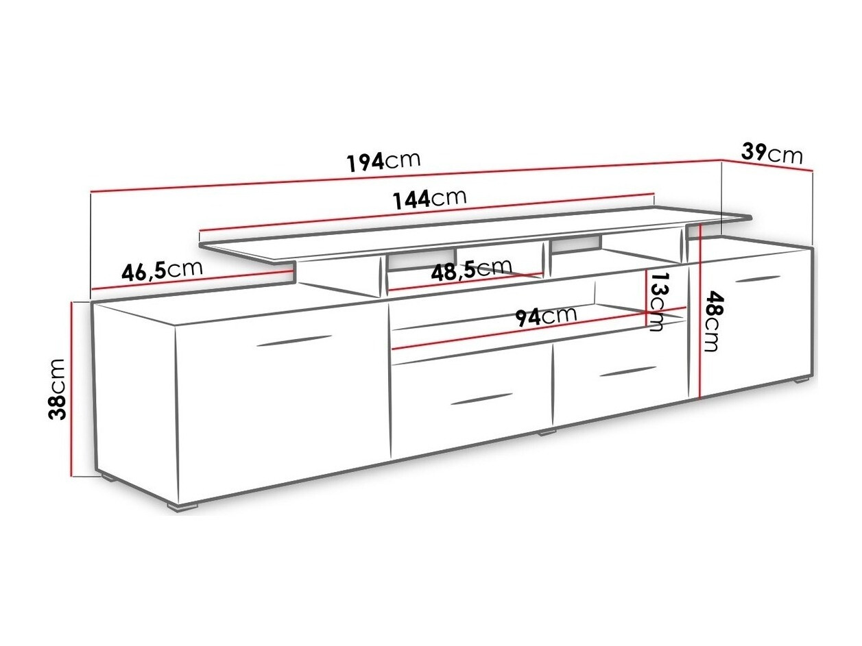 TV-omarica Charlotte 117 (Bela + Sijaj bela)