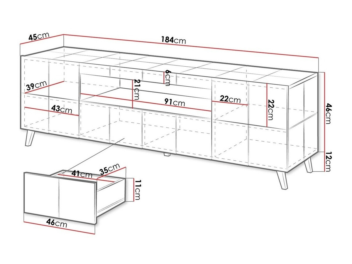TV-omarica Charlotte 131 (Sijaj črna)