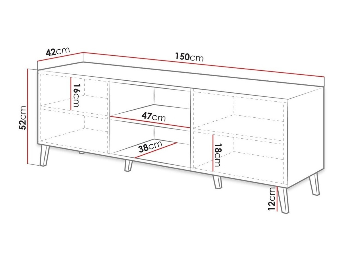 TV-omarica Charlotte 144 (Črna + Sijaj črna)