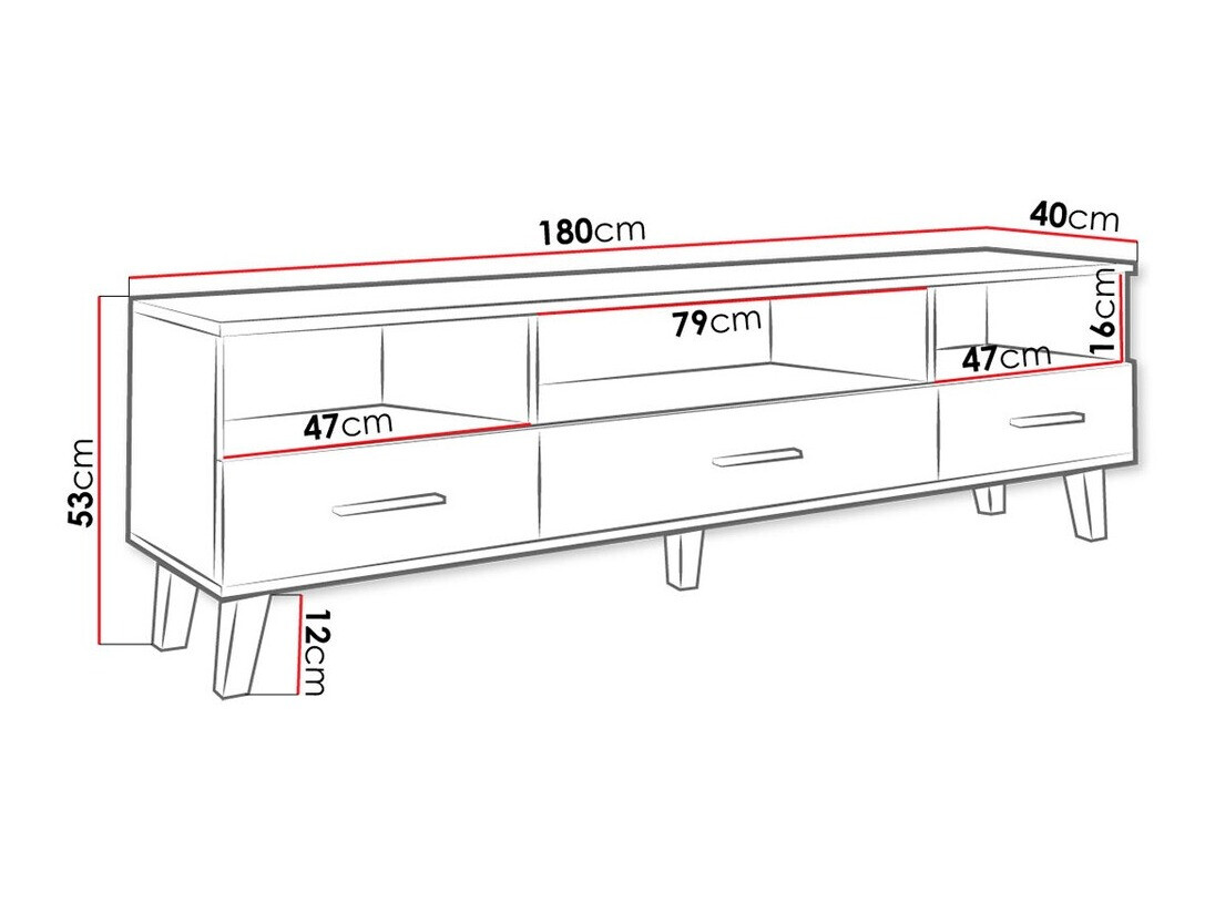 TV-omarica Larfloi 109 (Wotan hrast + Črna)