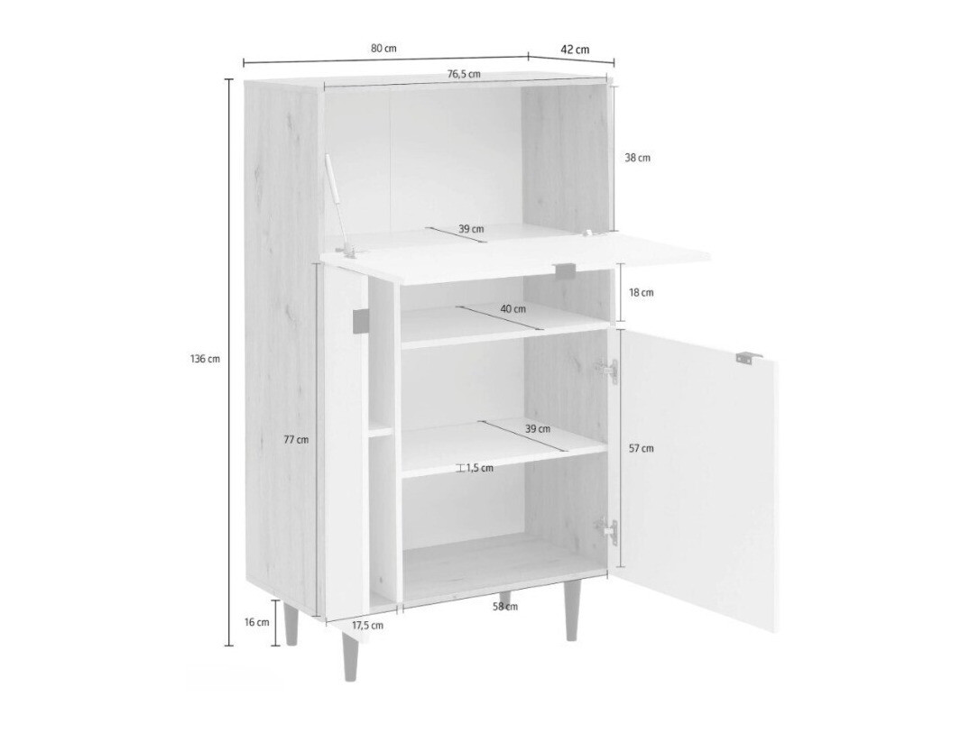 Omarica Denton 1436 (Siva + Artisan hrast)