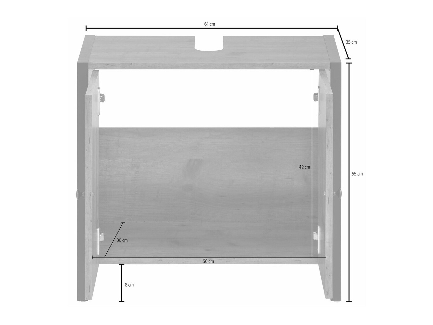 Prostostoječa kopalniška omarica za umivalnik Larnovo 113 (Temen hrast + Črna)
