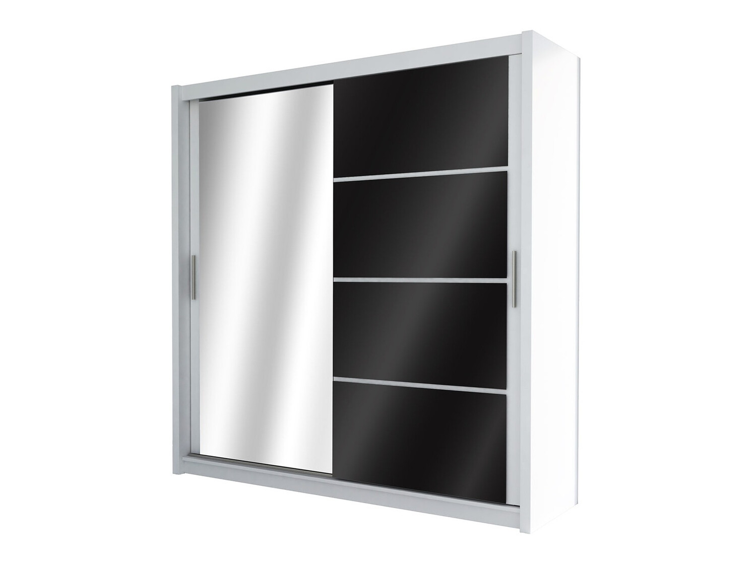 Garderobna omara Honolulu 111 (Bela + Sijaj črna)