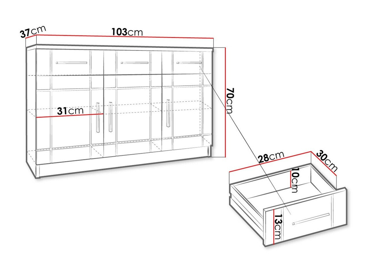 Komoda Bacces I (Sonoma hrast)